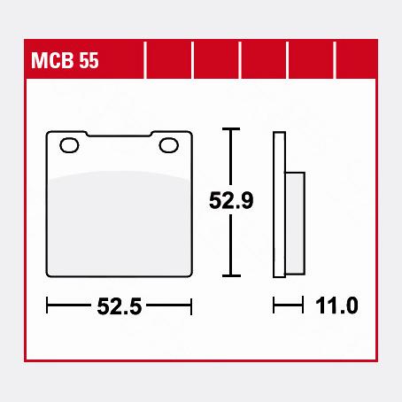 TRW Lucas Bremsbeläge organisch MCB55  52,5x52,9x11mm