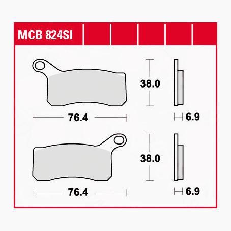 TRW Lucas Bremsbeläge Sintermetall Offroad MCB824SI 76,4x38x
