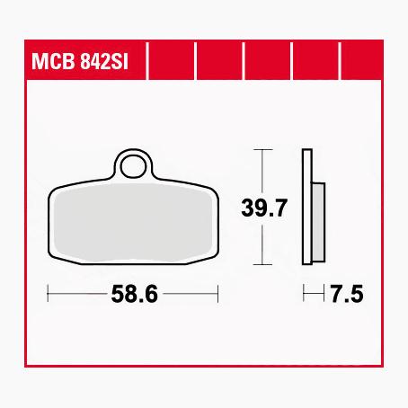 TRW Lucas Bremsbeläge Sintermetall Offroad MCB842SI 58,6x39,
