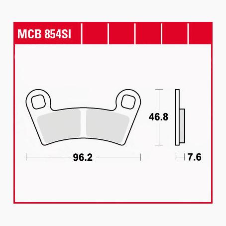 TRW Lucas Bremsbeläge Sintermetall Offroad MCB854SI 96,2x46,