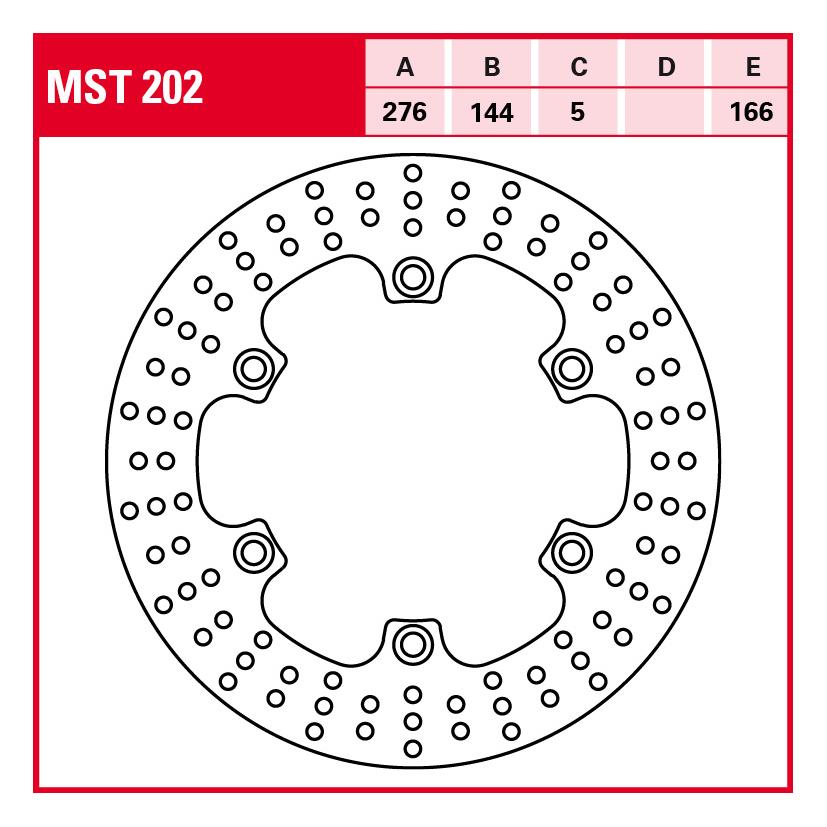 TRW Lucas Bremsscheibe Street starr MST202 276/144/166/5mm