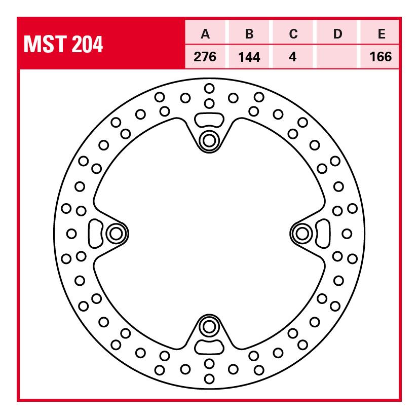 TRW Lucas Bremsscheibe Street starr MST204 276/144/166/4mm