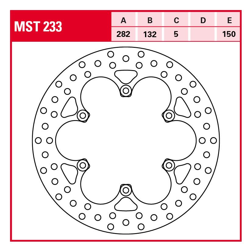 TRW Lucas Bremsscheibe Street starr MST233 282/132/150/5mm