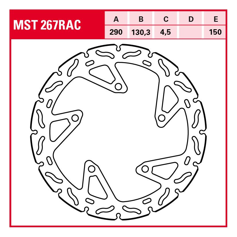 TRW Lucas Bremsscheibe RAC starr MST267RAC 290/130,3/150/4,5