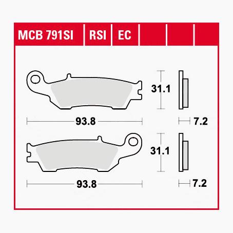 TRW Lucas Bremsbeläge Sintermetall Offroad MCB791SI 93,8x31,