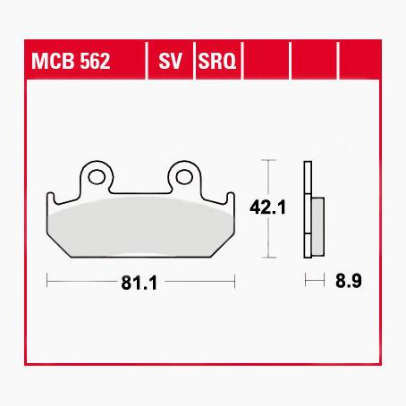 TRW Lucas Bremsbeläge Sintermetall Street MCB562SV 81,1x42,1