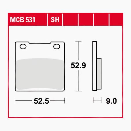 TRW Lucas Bremsbeläge Sintermetall Street MCB531SH 52,5x52,9