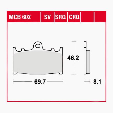 TRW Lucas Bremsbeläge Sintermetall Street MCB602SV 69,7x46,2