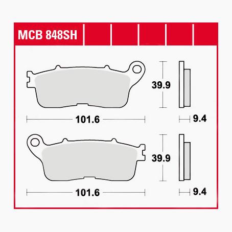 TRW Lucas Bremsbeläge Sintermetall Street MCB848SH 101,6x39,