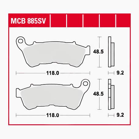 TRW Lucas Bremsbeläge Sintermetall Street MCB885SV 118x48,5x
