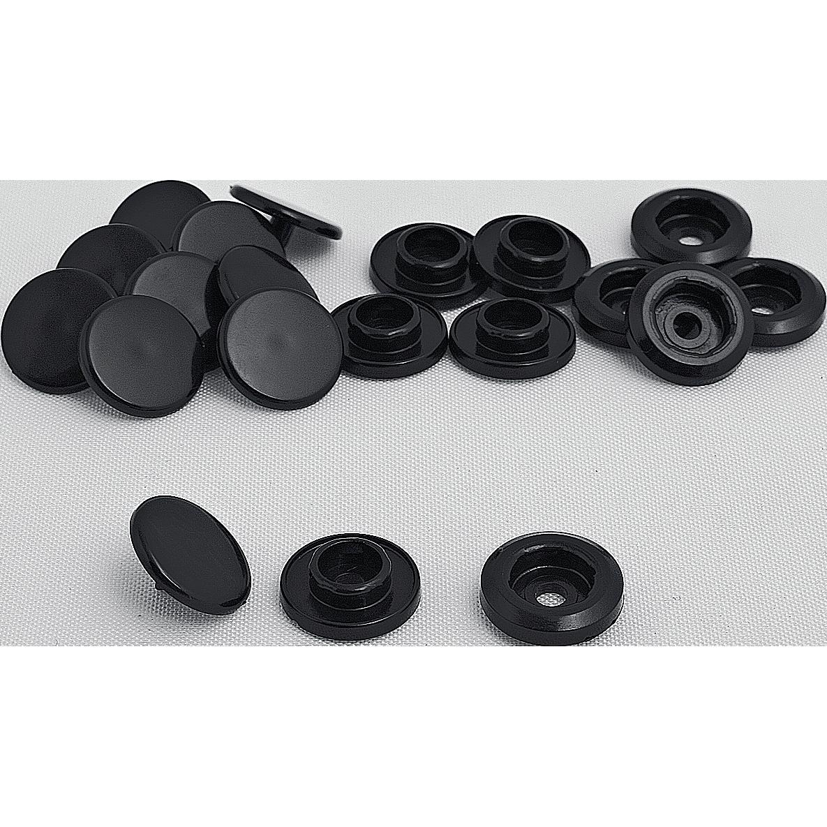 POLO Plastik Futterknöpfe, 2er Set schwarz Unisex