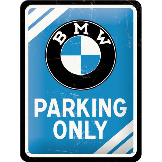 Nostalgic-Art Blechschild 15 x 20 „BMW-Parkin Only Blue“ blau
