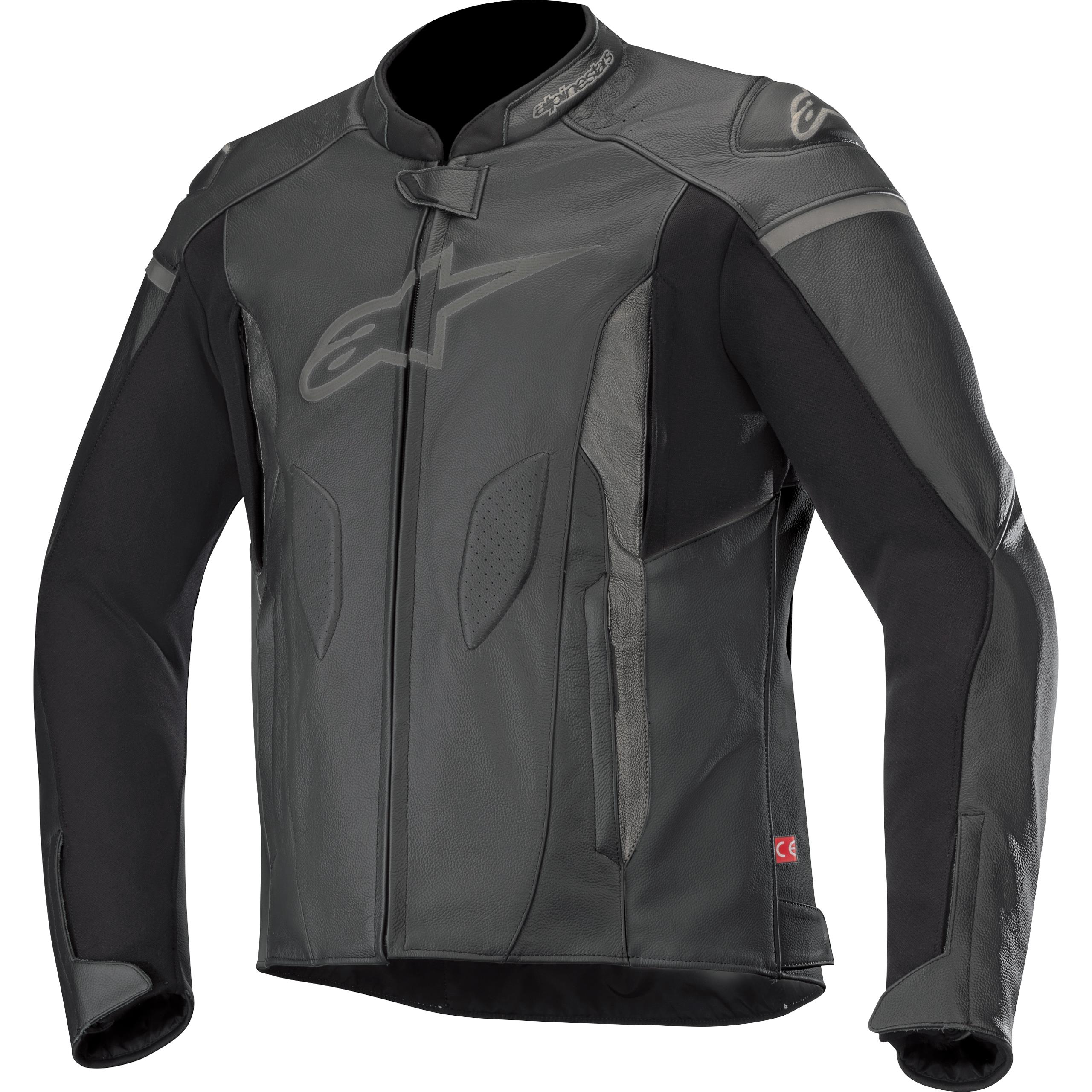 Alpinestars Faster Lederjacke schwarz Herren Größe 50
