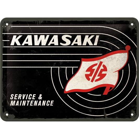 Nostalgic-Art Blechschild 15 x 20 „Kawasaki – Tank Logo“