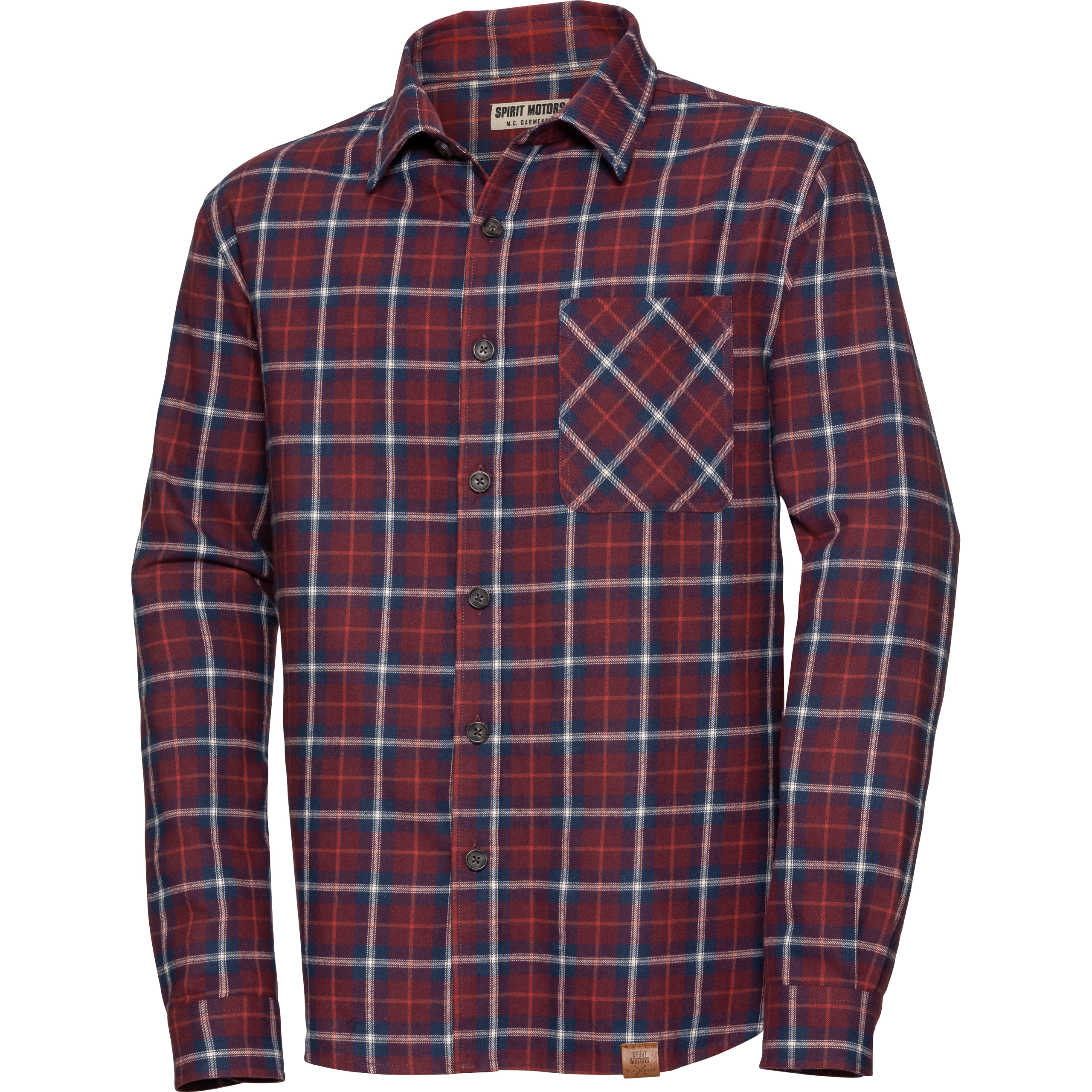 Spirit Motors Karohemd 1.0 rot Herren Größe 3XL