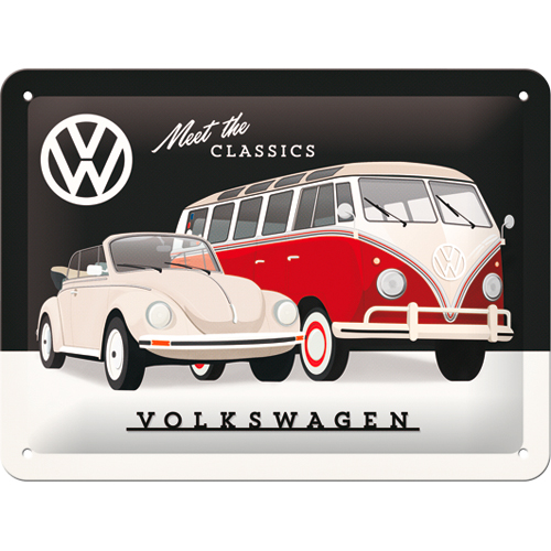 Nostalgic-Art Blechschild 15 x 20 „VW – Meet the Classics“