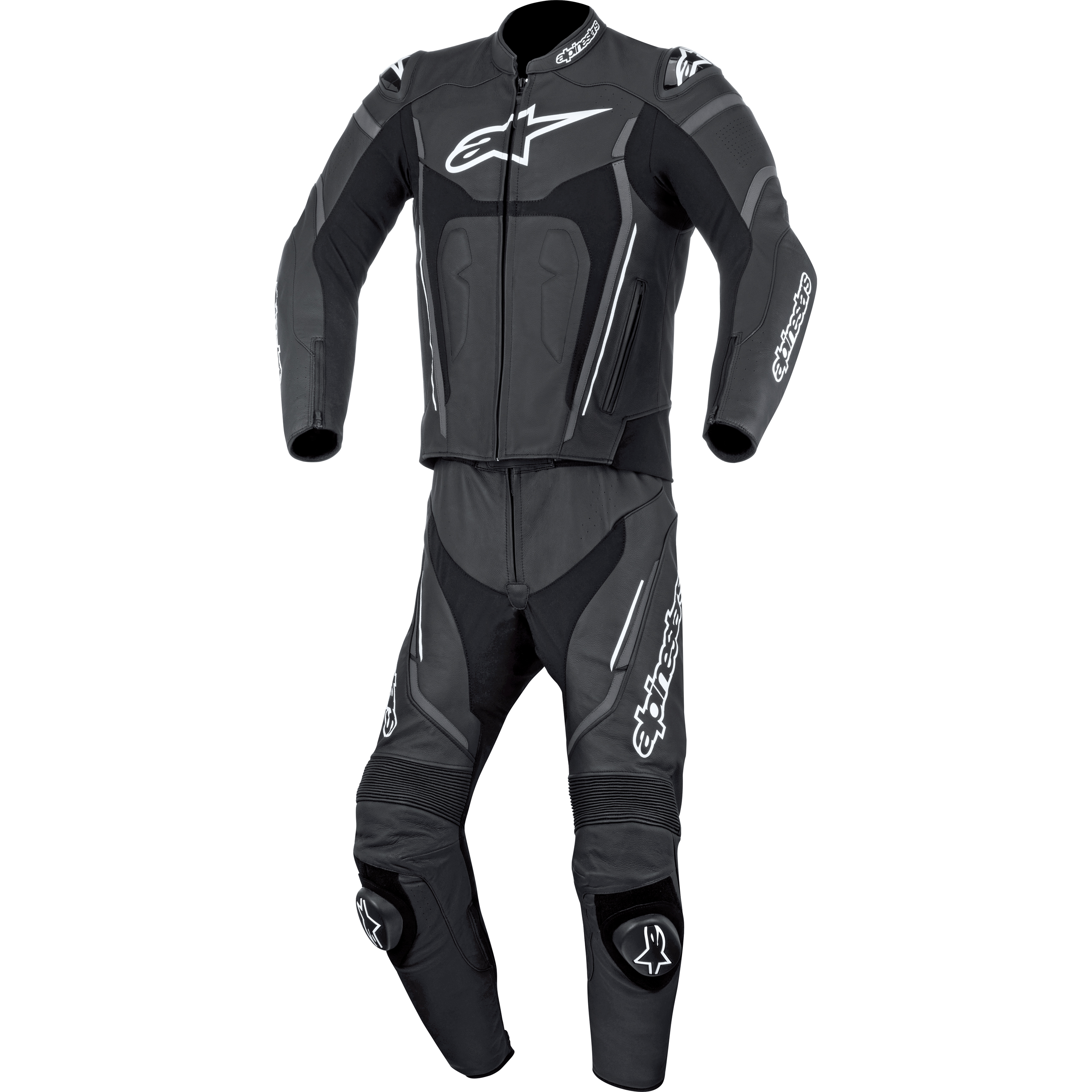 Alpinestars Motegi V2 Lederkombi Zweiteiler anthrazit Herren Größe 56